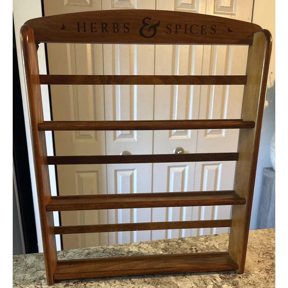Vintage McCormick Wooden Wall Spice Rack Herbs & Spices Kitchen 3 Tier Shelf